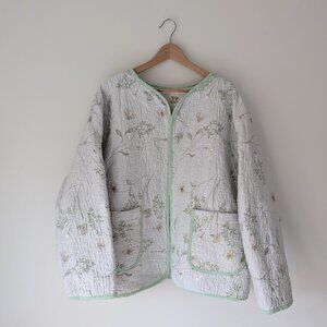 Handmade Floral Quilted Liner Jacket - Medium/Large